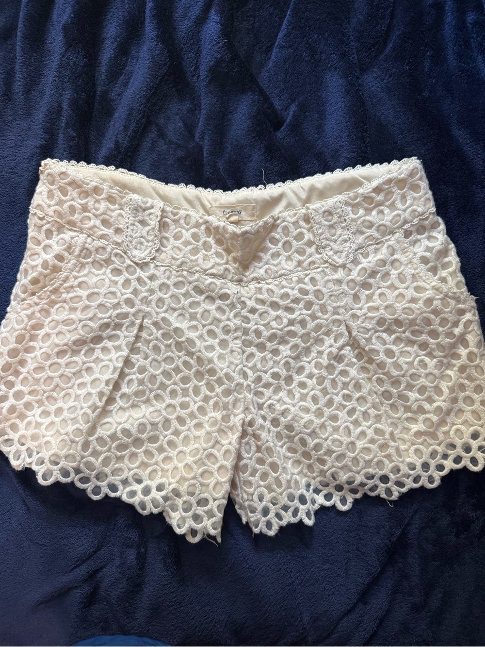 Cream Eyelet Lace Women’s Shorts